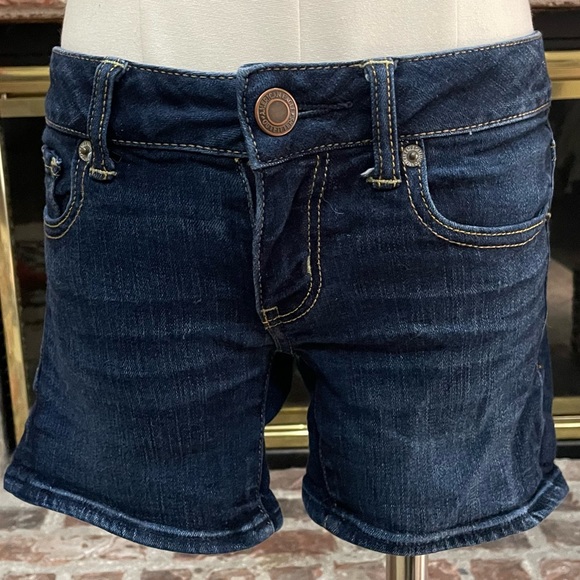 American Eagle high rise dark wash blue jean shorts / 00 / Excellent condition - Picture 5 of 17
